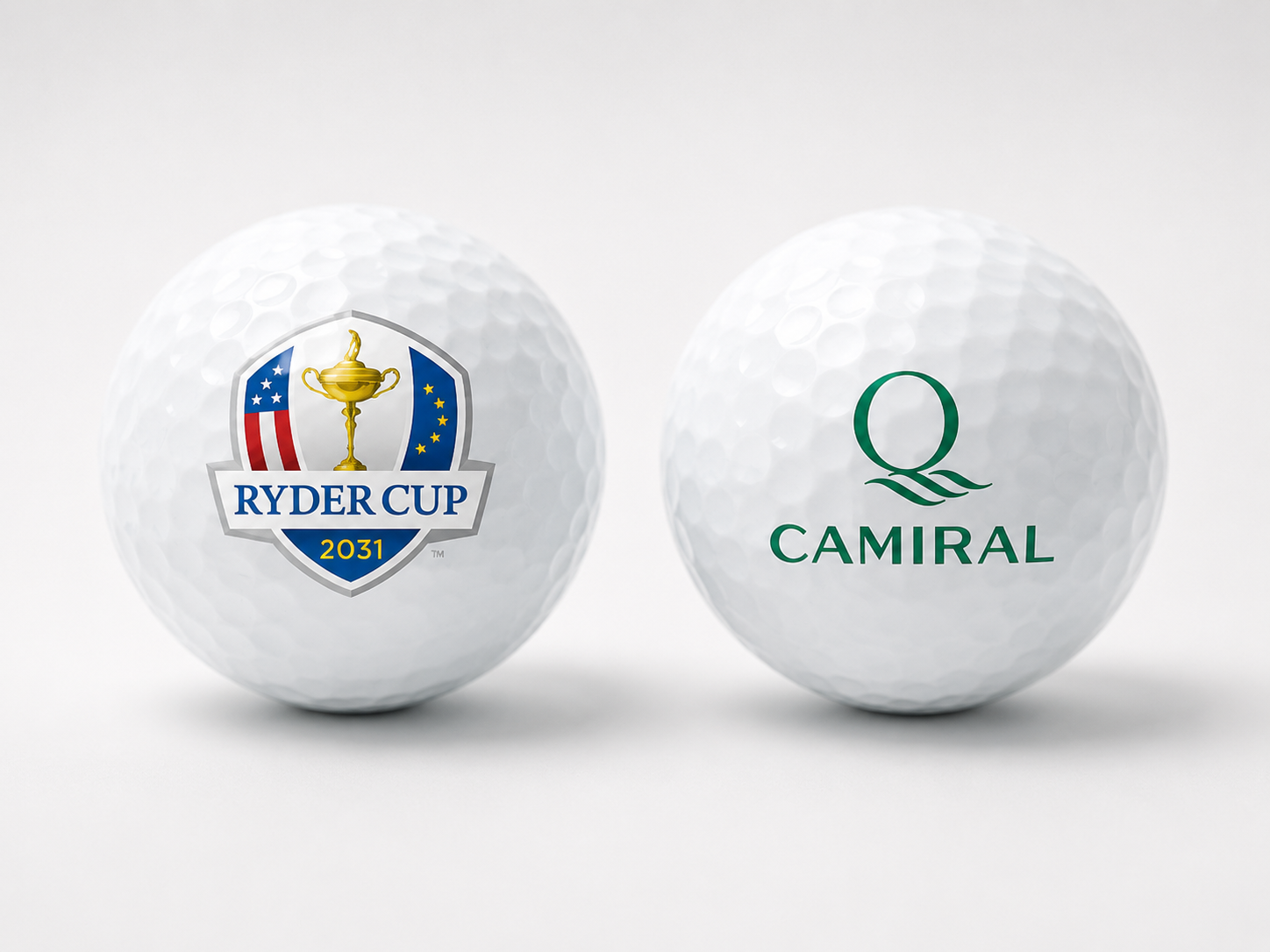 Camiral and Ryder Cup 2031 printed golf balls
